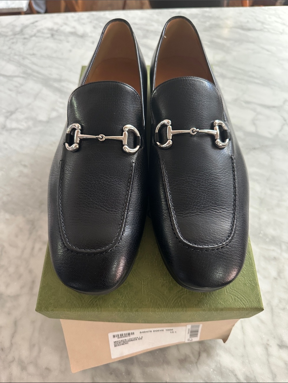 Gucci Princeton Black Leather Horsebit Loafers